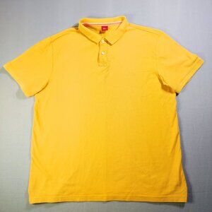 Vintage s.Oliver polo shirt men's size XXL yellow knit 1/4 button down